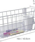 Durable Walker Basket With Built In Cup Holder And Tray For Folding Walkers, Quick No Tools Needed Install, Secure Storage For Phone Wallet Meds Glasses Snacks, 16x5.5x7 Inches
