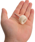 Hand holding a single wool polishing buffing wheel from 50 Piece Wool Polishing Buffing Wheels For Drill Attachments With White Cashmere Felt.