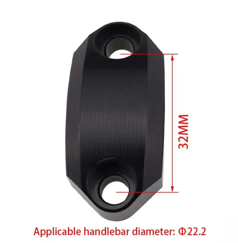 Slick Cnc Aluminum Motorcycle Brake Clutch Master Cylinder Clamp Cover Caps For 22Mm Handlebars showing black cap and measurement.