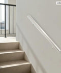 Slick Stainless Steel Flush Handrail Wall Mounted With Clean Silver Finish Provides A Heavy Duty Secure Grip For Stairs Straight Install Supports Up To Two Hundred Pounds Smooth Modern Design For Steady Daily Confidence.
