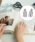 30 Piece Chicago Screws And Extension Posts To Bulk Up Your Photo Albums And Scrapbooks With Sleek Silver Binding Refill Hardware, hand organizing photos in an album.