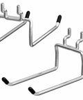 Heavy Duty Pegboard Hooks 12 Pack, 4 Inch Long, Fits Standard One Quarter Inch Pegboard Holes, Silver Metal Organizer