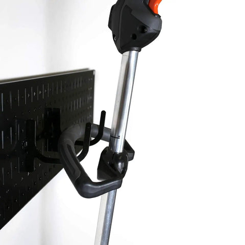 Garage Storage Wall Mount Pegboard System 64 Inch Wide Heavy Duty Metal Pegboard Set Black For Lawn And Garden Tools With 13 Strong Hooks And Brackets Easy To Install And Expandable