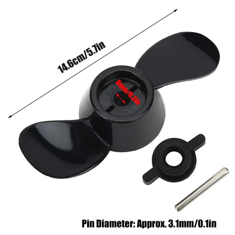 Outboard Propeller Replacement Kit With 2 Blade Thickened Plastic Prop For 12V And 24V Engines, Boat Upgrade Hub Kit