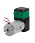 Sweet Compact Diaphragm Pump 12V 24V DC Adjustable Miniature Submersible Water Pump with green housing and silver motor.