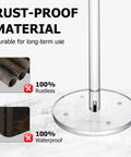 Must Have Freestanding Toilet Paper Holder Stand With Clear Acrylic No Assembly Floor Standing Roll Dispenser rust-proof base