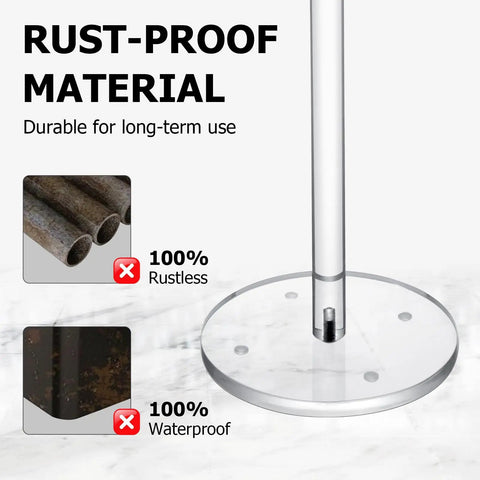 Must Have Freestanding Toilet Paper Holder Stand With Clear Acrylic No Assembly Floor Standing Roll Dispenser rust-proof base