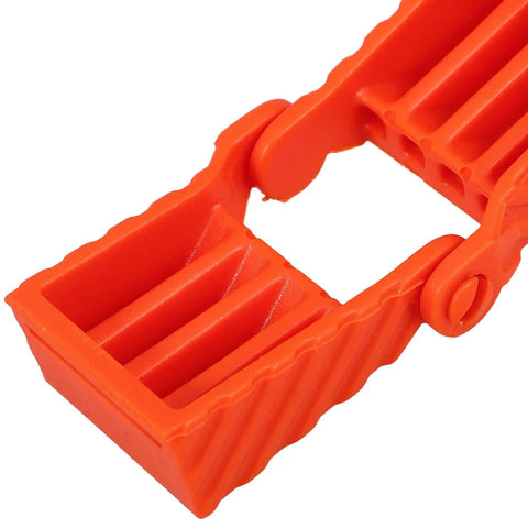 Close-up of orange 4 Piece Ratchet Woodworking Strap Clamp Blocks Set For Quick Fix Band Clamps Polygon Design Woodworking Accessories