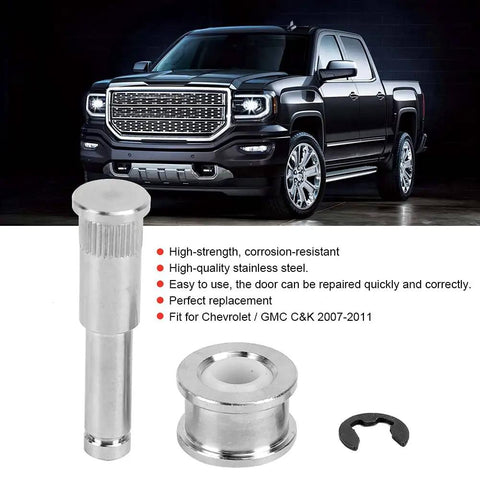 Built Tough Car Door Hinge Pin Roller Repair Kit With High Strength Stainless Steel Construction For Quick Fix And Easy Installation Compatible With 2007 2011 Models And Replaces Worn Hinges shown with truck in background