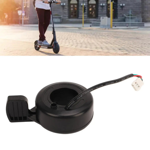 Thumb Throttle Replacement For S1 Electric Scooter, Precise, Sensitive Control With Easy Install, captured on a city street.