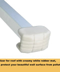 Ladder Stabilizer Heavy Duty Aluminum Extension Accessory for Roof Gutter Guard Cleaning Tools Ladder Stand Off Wing Span and Wall Ladder Hooks with Non Slip Rubber Bottom Pad Patent, white rubber pad