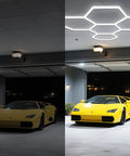 Hexagon Garage Lights LED 25 Pack 220W 26400LM 6500K Daylight White Ceiling Lighting For Garage Warehouse Basement Gym