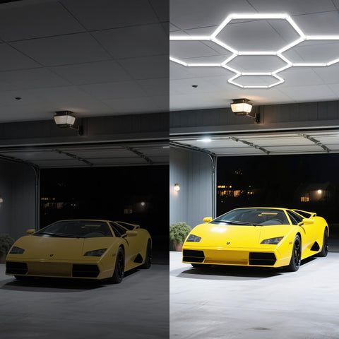 Hexagon Garage Lights LED 25 Pack 220W 26400LM 6500K Daylight White Ceiling Lighting For Garage Warehouse Basement Gym