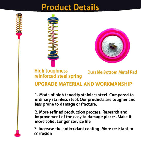 2026 Beefed Up Upgrade DC97-16350U Washer Suspension Rods Replacement Kit details shown with reinforced steel spring.