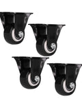 Heavy Duty Caster Wheel Set Four 40mm PVC and Steel Casters, 60kg Capacity Per Wheel, 60x44mm Plate for Carts and Toolboxes