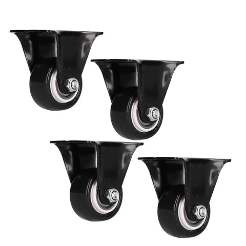 Heavy Duty Caster Wheel Set Four 40mm PVC and Steel Casters, 60kg Capacity Per Wheel, 60x44mm Plate for Carts and Toolboxes