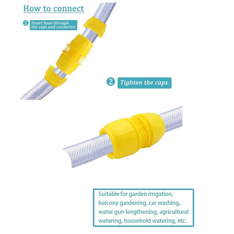 Upgrade Your Outdoor Setup With This Quick Garden Hose Faucet Connector Repair Kit For Effortless Irrigation And Watering Blank Tube Fixes Today. yellow plastic garden hose connector with tube for irrigation repair