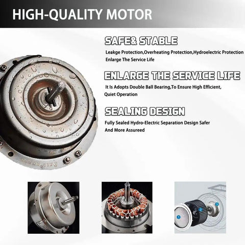 High-quality motor details of 8 Inch Exhaust Fan 735 CFM Wall Mounted Vent for Bathroom Attic Kitchen Window Basement 110V 80W