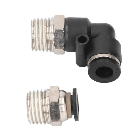 Check Out This Badass Pneumatic Fittings Kit With Push Lock Air Hose Connectors That Crush High Pressure Up To 145Psi For All Your PU PA PE PVC Pipes In Dope Industrial Setups Today, 90-degree fittings