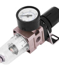 Pro Grade Air Filter Regulator AW2000-02 Aluminum Alloy With Rotary Manual Actuator, showing die-cast body and clear PC cup.