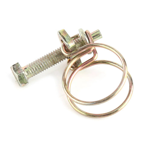 Ten Pieces Stainless Steel Double Wire Hose Clips Adjustable Clamp Set For Water Hose Barb Pipe Fastener Zinc Plated