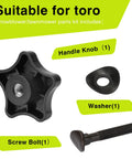Toro Compatible Handle Knob And Screw Bolt Washer Kit For Lawn Mowers And Snow Blowers Replacement Parts visible components