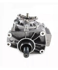 Transfer Case Assembly 0AU409053T Plug And Play Ready For VW Passat CC Tiguan 4Motion And Audi Q3 Quattro Beefed Up AWD Drivetrain Part For Easy Replacement And Smooth 4x4 Power, silver aluminum housing front view
