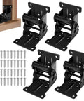 Heavy Duty Folding Brackets 4 Pack Locking Hinge Mounting Screws for table and workbench assembly, made of manganese steel.