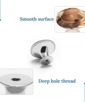 Mango Spots One Point One Inch Stainless Steel Cabinet Knobs with smooth surface and deep hole thread details