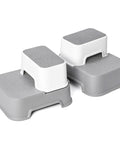 Two Step Toddler Stool Set Of Two, Super Sturdy Non Slip Bath Footrest For Kids Potty Training And Sink Washing, Straight Up Essential For Growing Toddlers, Wide Grip Platform, Light Grey, showing sturdy design.
