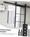 Track Splicing Metal Joint Plate For Barn Door Track, flat bracket connector, black carbon steel, easy installation