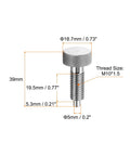 Heavy Duty Spring Plunger Pins In A Two Piece Kit With Knurled Grips And M10x1.5 Threads with dimensions diagram.