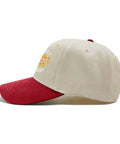 Side view of Pizza Of My Heart Funny Women Hat Adjustable Cap With Front Artwork, lightweight breathable material, one size.