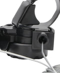 Close-up of a black Pair Of Variable Speed Bicycle Shifters Shift Levers In Black And Silver Tone For Smooth Gear Changes on road bikes.