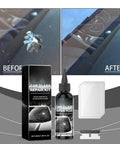Windshield Crack Repair Kit With Advanced Glass Repair Liquid For Cracks And Chips DIY Fast Fix That Deeply Penetrates To Stop Spreading And Restore Strength Great For Minor Chips Glass Repair Tools For Cars, showing repair fluid, razor blade, and application pads with before and after glass repair images.