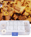 Pro-Grade Brass Flat Washer Set 360-Piece Assortment For Mechanical Maintenance M2 To M10 Sizes Reduces Friction Prevents Leakage Disperses Pressure Precounted In Separate Packages For Easy Quick Picks brass flat washer kit in labeled storage case