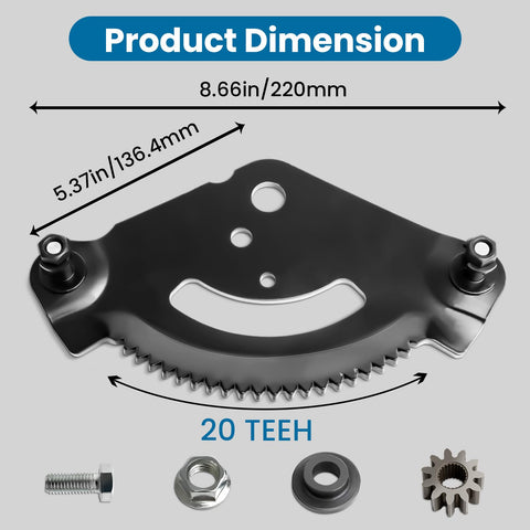 Steering Gear Pinion Gear For Lawn Mower Replacement Fits Cub Cadet LTX LT Series Toro Troy Bilt Craftsman MTD Models dimensions