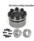 1 Piece Built Tough And Ready To Roll Locking Assembly With Tightening Sleeve Keyless Bushing And Precision Bearing For Shaft Mounting Projects Z8B EUX16 SCE201 KL201 with hex screws and steel components.