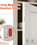 12 Pack No Drill Magnetic Cabinet Catches Ultra Thin Stainless Steel With Strong Adhesive For Kitchen Bathroom Closet And Rv Door Catching Solutions mounted on a cabinet.