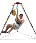 Built Like A Tank Aluminum Retractable Lifting Tripod Confined Space Rescue Kit in action with man using winch system.
