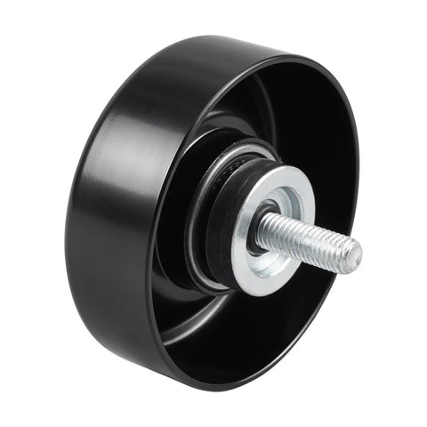 Upgrade Your Ride With This Top Shelf LS Drive Serpentine Belt Idler Pulley, black CNC machined, perfect fit for 4.8L to 6.2L engines.