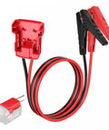 Image of Heavy Duty Jumper Cables With Alligator Clips For Milwaukee M18 18V Batteries Silicone 8AWG Wire 2 Ft Booster Cables For Jump Starting Cars And Tools Temperature Resistant Up To 392F, displaying red clamps and cables.
