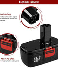 Heavy Duty 19.2V Battery Replacement For DieHard C3 3600mAh Two Pack Fits 315.115410 315.11485 Cordless Drills interface display