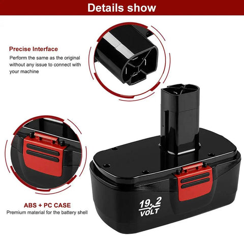 Heavy Duty 19.2V Battery Replacement For DieHard C3 3600mAh Two Pack Fits 315.115410 315.11485 Cordless Drills interface display