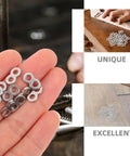 Sturdy Flat Connector Bracket Set In Silver Stainless Steel 8 Shape Quick Fasteners For Furniture, Jewelry Making, And DIY Repairs Versatile Office And Home Hardware, Easy Install, Strong Hold on hand