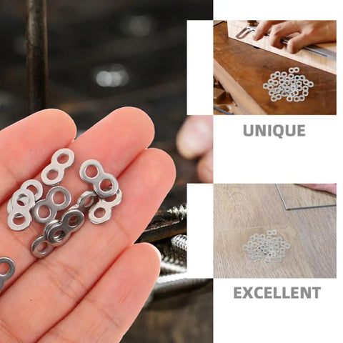 Sturdy Flat Connector Bracket Set In Silver Stainless Steel 8 Shape Quick Fasteners For Furniture, Jewelry Making, And DIY Repairs Versatile Office And Home Hardware, Easy Install, Strong Hold on hand
