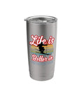 Stainless Steel Insulated Tumbler With Ski Town Souvenir Theme, Life Is Better On The Slopes, Durable Double Walled Travel Mug For Skiers And Snowboarders, Totally Sick Gift For Winter Vacations, Ski Trips, Or Family Ski Adventures.