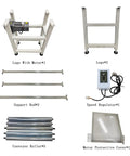 Heavy Duty Workhorse PVC Conveyor System With Wear Resistant Belt And Middle Support Roller 177 By 15.7 Inch Adjustable Speed From 13 To 65 Feet Per Minute Rubber Leg Stand 110V Great For Coding Marking And Packaging parts shown