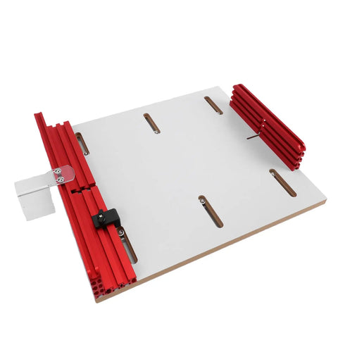 Heavy Duty Table Saw Crosscut Sled With Adjustable Aluminum Track Fence For Bullseye Alignment and Built Like A Tank Construction.
