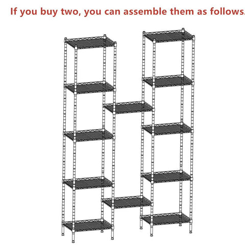 Heavy Duty Six Tier Wire Shelving Rack With Rust Proof Steel Coating Adjustable Storage Shelves For Kitchen Laundry Pantry Organization Rock Solid Frame Holds 600 Pounds No Sweat Assembly Black